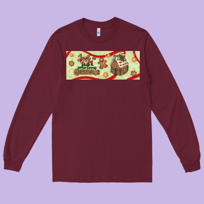 Just A Girl Who Loves Christmas Long Sleeve Tee Designed By Bundleandbundleshop
