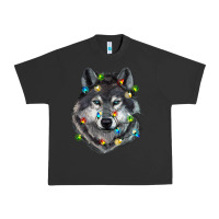 Pigment Black Christmas with wolf Urban Heavy Tee - RanaPortraitStore