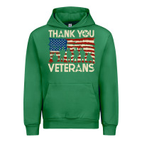 Emerald Thank You Veterans American Flag Patriotic Urban Hoodie - baoMotion