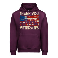 Mauve Wine Thank You Veterans American Flag Patriotic Urban Hoodie - baoMotion