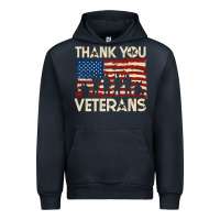Navy Thank You Veterans American Flag Patriotic Urban Hoodie - baoMotion