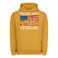 Pigment Peanut Butter Thank You Veterans American Flag Patriotic Urban Hoodie - baoMotion