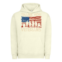 Pigment Pistachio Thank You Veterans American Flag Patriotic Urban Hoodie - baoMotion