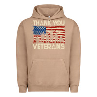 Pigment Burro Thank You Veterans American Flag Patriotic Urban Hoodie - baoMotion