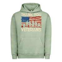 Pigment Oil Green Thank You Veterans American Flag Patriotic Urban Hoodie - baoMotion