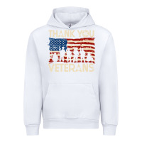 White Thank You Veterans American Flag Patriotic Urban Hoodie - baoMotion