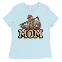 Baby Blue Baseball mom Ladies Tee - HowdyJamesFarm