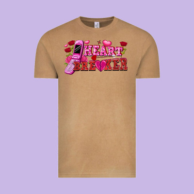 Heart Breaker Valentine's Day Vintage Tee Designed By Fadigitalartstudio
