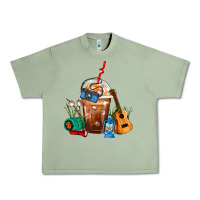 Oil Green Camping Frappe Coffee Urban Heavy Tee - FaDigitalArtStudio