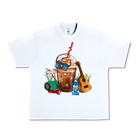 White Camping Frappe Coffee Urban Heavy Tee - FaDigitalArtStudio