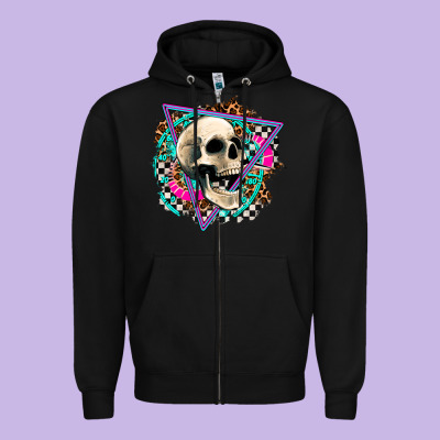 Race Skull Zipper Hoodie Designed By Adodesignshop
