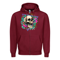 Burgundy race skull Zipper Hoodie - AdoDesignShop