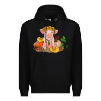 Black fall pig Premium Hoodie - RanaPortraitStore
