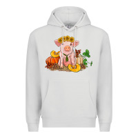 Dove Grey fall pig Premium Hoodie - RanaPortraitStore