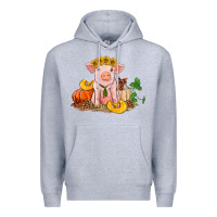 Heather Grey fall pig Premium Hoodie - RanaPortraitStore