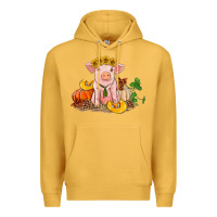 Mustard fall pig Premium Hoodie - RanaPortraitStore