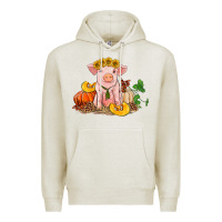 Oatmeal Heather fall pig Premium Hoodie - RanaPortraitStore