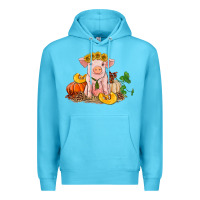 Ocean Blue fall pig Premium Hoodie - RanaPortraitStore