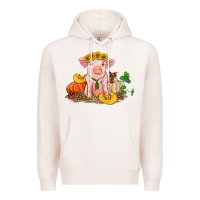 Pale Pink fall pig Premium Hoodie - RanaPortraitStore