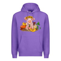 Purple fall pig Premium Hoodie - RanaPortraitStore
