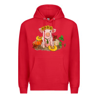 Red fall pig Premium Hoodie - RanaPortraitStore