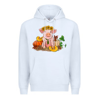 White fall pig Premium Hoodie - RanaPortraitStore
