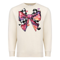 Sandshell coquette bow floral checkered pattern Premium Sweatshirt - JahusDesignShop