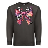 Smoke coquette bow floral checkered pattern Premium Sweatshirt - JahusDesignShop