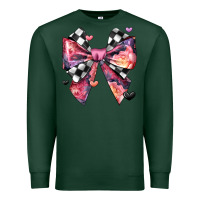 Sports Green coquette bow floral checkered pattern Premium Sweatshirt - JahusDesignShop