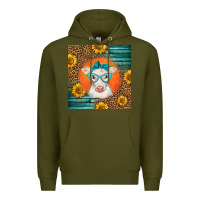 Army Green charolais cow Premium Hoodie - LillyAllenDesigns