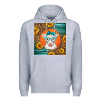 Heather Grey charolais cow Premium Hoodie - LillyAllenDesigns