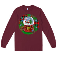 Burgundy snow globe christmas ornament Long Sleeve Tee - BundleAndBundleShop