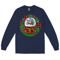 Navy snow globe christmas ornament Long Sleeve Tee - BundleAndBundleShop