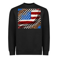 Black American flag and race flag Heavyweight Sweatshirt - AdoDesignShop