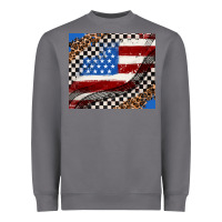 American Flag And Race Flag Heavyweight Sweatshirt | Teevron