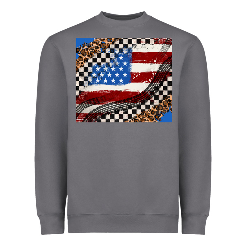 American Flag And Race Flag Heavyweight Sweatshirt by AdoDesignShop | Teevron
