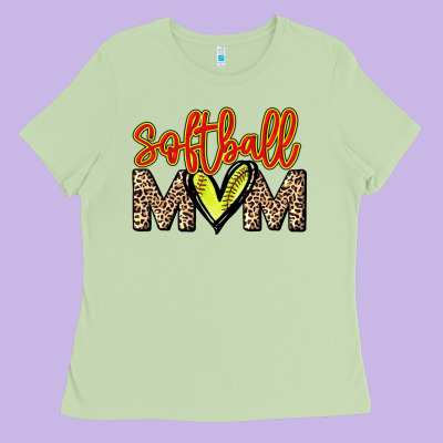 Softball Mom Ladies Tee Designed By Howdyjamesfarm