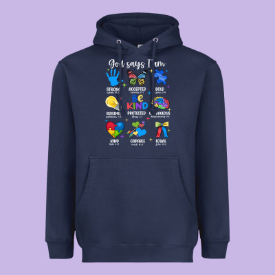 God Says I Am Autism Heavyweight Hoodie Designed By Jahusdesignshop