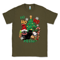 Army Green ho ho ho meow Classic Tee - CowGirlArtShop