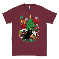 Burgundy ho ho ho meow Classic Tee - CowGirlArtShop