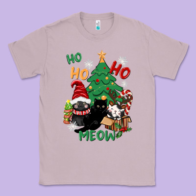 Ho Ho Ho Meow Classic Tee Designed By Cowgirlartshop