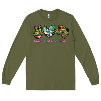 Army Green Peace Love Texas Long Sleeve Tee - RanaPortraitStore