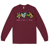 Burgundy Peace Love Texas Long Sleeve Tee - RanaPortraitStore