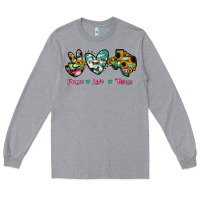 Heather Grey Peace Love Texas Long Sleeve Tee - RanaPortraitStore