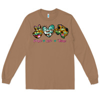 Toasted Coconut Peace Love Texas Long Sleeve Tee - RanaPortraitStore