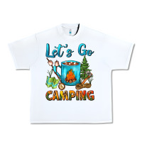 White Let's Go Camping Coffee Mug Urban Heavy Tee - FaDigitalArtStudio