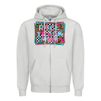 Dove Grey race track mom Zipper Hoodie - AdoDesignShop