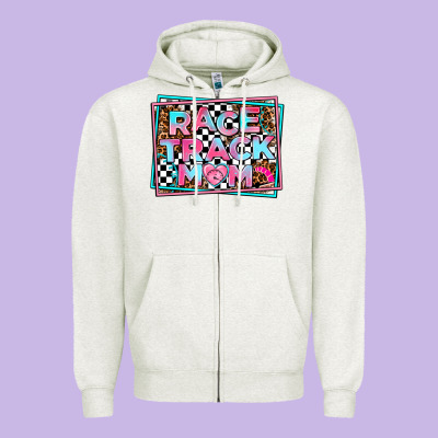 Race Track Mom Zipper Hoodie Designed By Adodesignshop