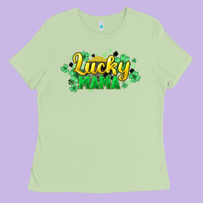 Lucky Mama Mother's Day Ladies Tee Designed By Howdyjamesfarm