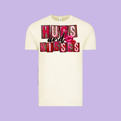 Hugs And Kisses Valentine's Day Vintage Tee Designed By Fadigitalartstudio